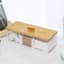 3-Section Clear Cosmetic Organizer with Bamboo Lid