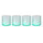 Set of 4 Cyan Blue Spectra Double Old Fashioned Glasses, 13oz