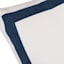 Providence Cotton Textured Throw Pillow with Navy Hotel Border, 18"