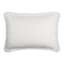 Found & Fable Solid White Woven Throw Pillow with Fringe, 14x20