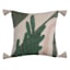 Green Embroidered Throw Pillow with Corner Tassels, 14"