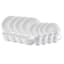 16-Piece White Burlap Dinnerware Set