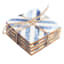 Set of 4 Blue & White Coasters, 4"