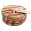 Set of 4 Inlay Striped Wooden Coasters, 4"
