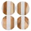 Set of 4 Round Marble & Wood Coasters