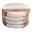 Set of 4 Round Marble & Wood Coasters
