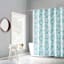 13-Piece Mazi Turquoise Geometric Shower Curtain Set, 70x72