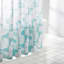13-Piece Mazi Turquoise Geometric Shower Curtain Set, 70x72