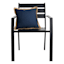 Navy Blue Jute Trim Outdoor Throw Pillow, 18"