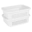 2-Pack White Stacked Nest Storage Basket, Medium
