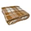 Honeybloom Orange Plaid Cozy Knit Throw Blanket, 50x60
