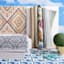 (E308) New Zealand Cobalt Blue Woven Indoor & Outdoor Area Rug, 5x7
