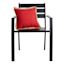 Red Jute Trim Outdoor Throw Pillow, 18"