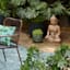 Found & Fable Buddha Solar Globe Outdoor Garden Statue, 26"