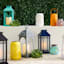Blue Outdoor Solar Lantern, 11"
