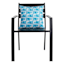 Blue Geo Print Square Outdoor Throw Pillow, 17"
