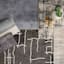 (B867) Crosby St. Kilim Charcoal Geo Matrix Washable Area Rug, 5x7