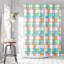 13-Piece Multicolor Retro Grid Shower Curtain Set, 70x72