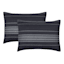 4-Piece Black Collegiate Stripe Printed Duvet Set with Insert, Full/Queen