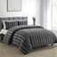 Found & Fable 3-Piece Dark Grey Tufted Corduroy Stripe Comforter Set, Full/Queen