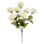 White 7-Head Rose Floral Bush, 13.5"