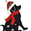 Dog with Santa Hat Yard Stake, 22"