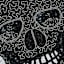 Midnight Shadows Semi-Beaded Skull Placemat, 15x14