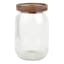 Clear Ribbed Glass Canister with Wooden Lid, 24oz