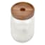 Clear Ribbed Glass Canister with Wooden Lid, 24oz