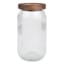 Clear Ribbed Glass Canister with Wooden Lid, 38oz