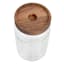 Clear Ribbed Glass Canister with Wooden Lid, 38oz