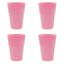 Set of 4 Solid Pink Melamine Tumblers, 13oz