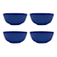 Set of 4 Solid Blue Melamine Bowls, 6"