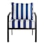 Providence Navy Blue Awning Striped Outdoor Corded Back Cushion