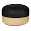 Crosby St. Black & Tan Color Block Hermosa Outdoor Pouf, 23"