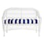 Providence Navy Blue Awning Stripe Outdoor Wicker Settee Cushion