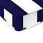 Providence Navy Blue Awning Stripe Outdoor Bench Cushion