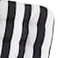 Providence Black Awning Stripe Outdoor Wicker Settee Cushion