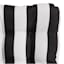Providence Black Awning Stripe Outdoor Wicker Seat Cushion