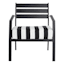 Providence Black Awning Stripe Outdoor Deep Seat Cushion