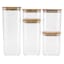 5-Piece Clear Square Canister with Bamboo Lid