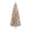 (B38) Pre-Lit LED Champagne Tinsel Christmas Tree, 7'