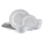 Trellis 12-Piece Stoneware Dinnerware Set, White