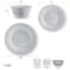 Trellis 12-Piece Stoneware Dinnerware Set, White