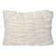 Beige Ruched Faux Fur Throw Pillow, 14x20