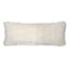 Beige Ruched Faux Fur Throw Pillow, 14x36