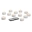 12-Pack White LED Tealight Candle Set with Remote