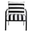 Providence Black Awning Stripe Outdoor Corded Back Cushion