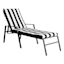 Providence Black Awning Stripe Outdoor Chaise Lounge Cushion