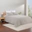 Honeybloom 3-Piece Light Grey Cozy Knit Comforter Set, Full/Queen